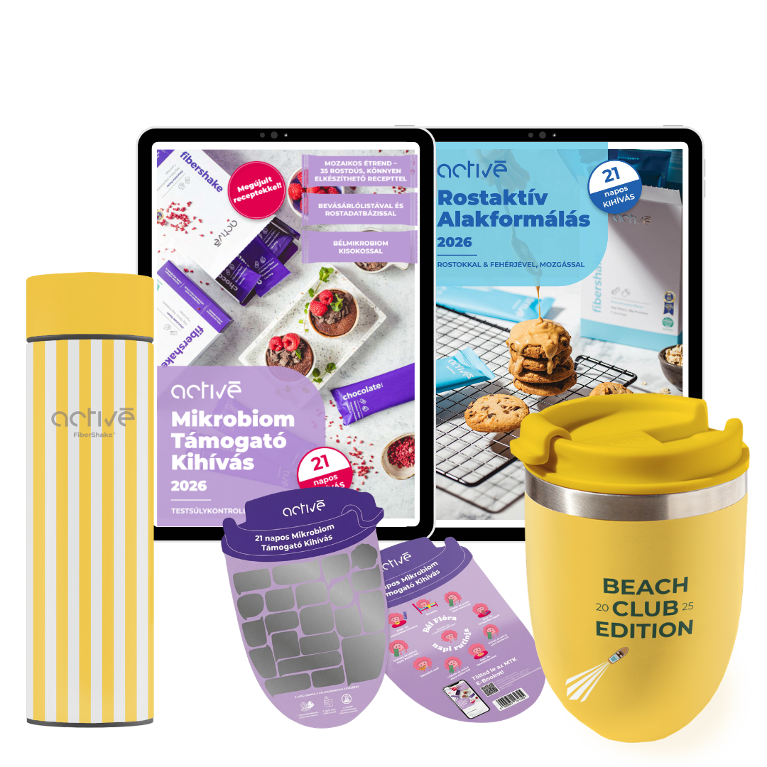 21 napos PLUS: activé FiberShaker + 2 e-book + kaparós motivációs naptár + palack