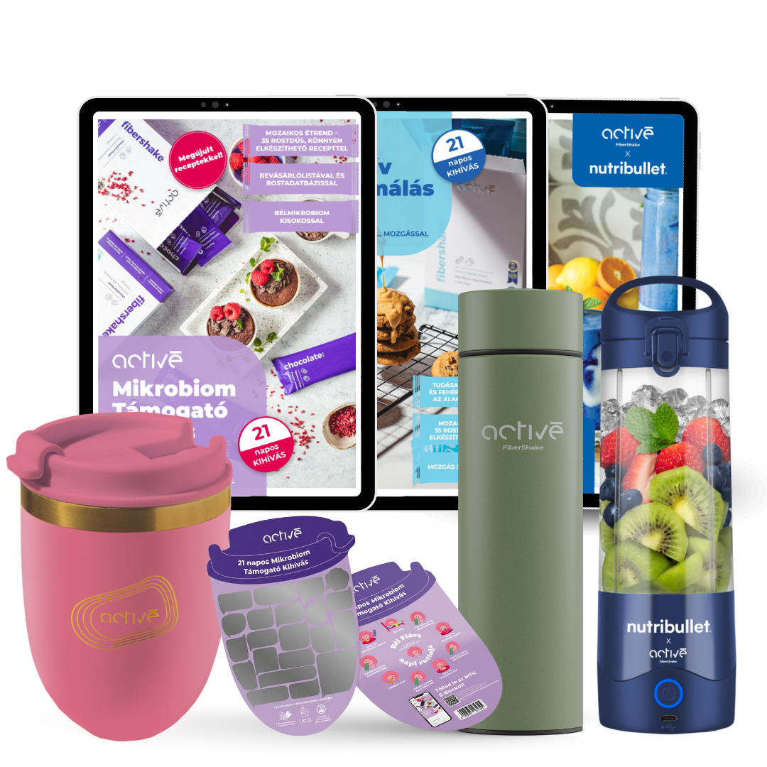 21 napos ALL-IN: activé FiberShaker + 3 e-book + nutribullet + kaparós motivációs naptár + palack