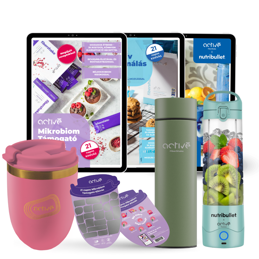 21 napos ALL-IN: activé FiberShaker + 3 e-book + nutribullet + kaparós motivációs naptár + palack