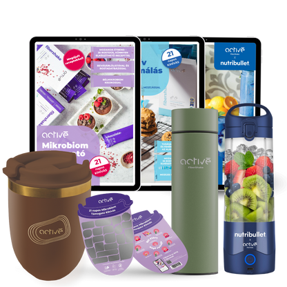 21 napos ALL-IN: activé FiberShaker + 3 e-book + nutribullet + kaparós motivációs naptár + palack