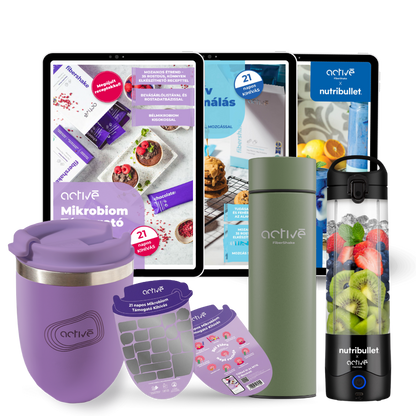 21 napos ALL-IN: activé FiberShaker + 3 e-book + nutribullet + kaparós motivációs naptár + palack