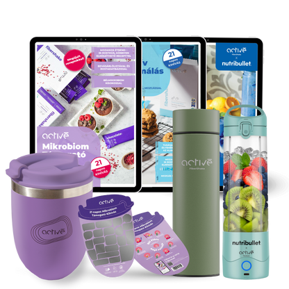 21 napos ALL-IN: activé FiberShaker + 3 e-book + nutribullet + kaparós motivációs naptár + palack
