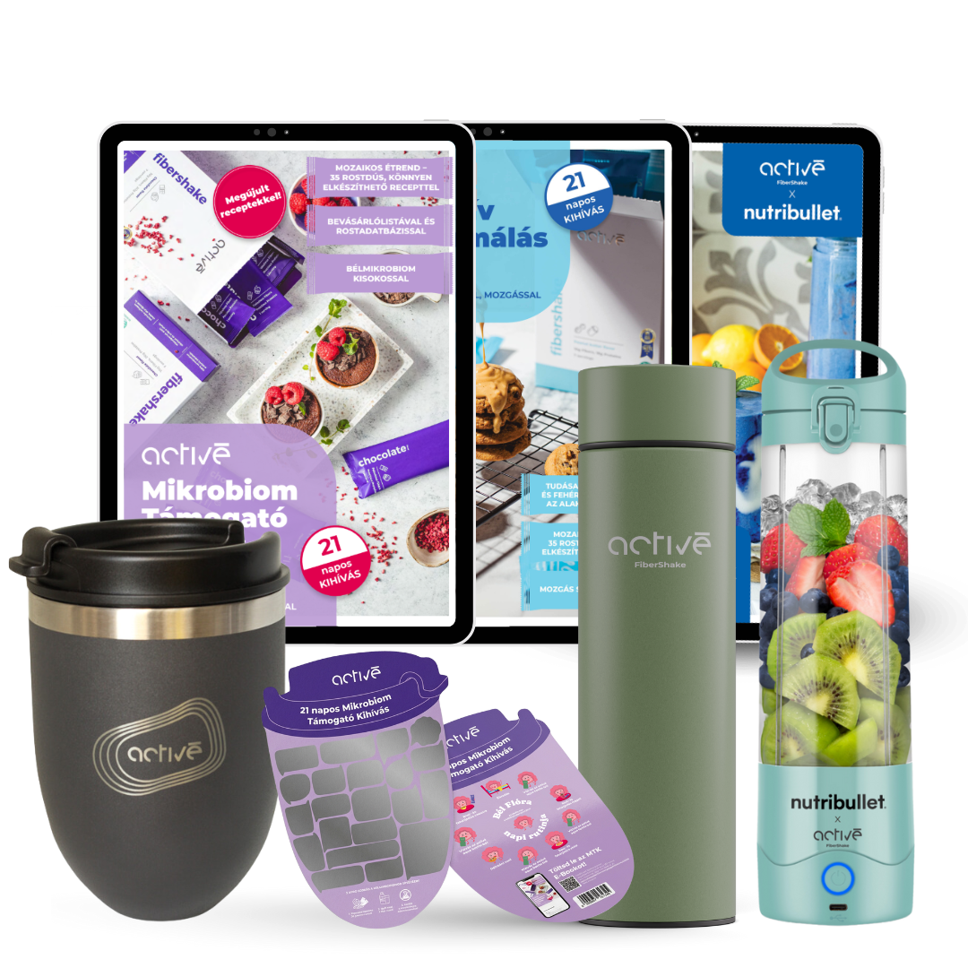 21 napos ALL-IN: activé FiberShaker + 3 e-book + nutribullet + kaparós motivációs naptár + palack