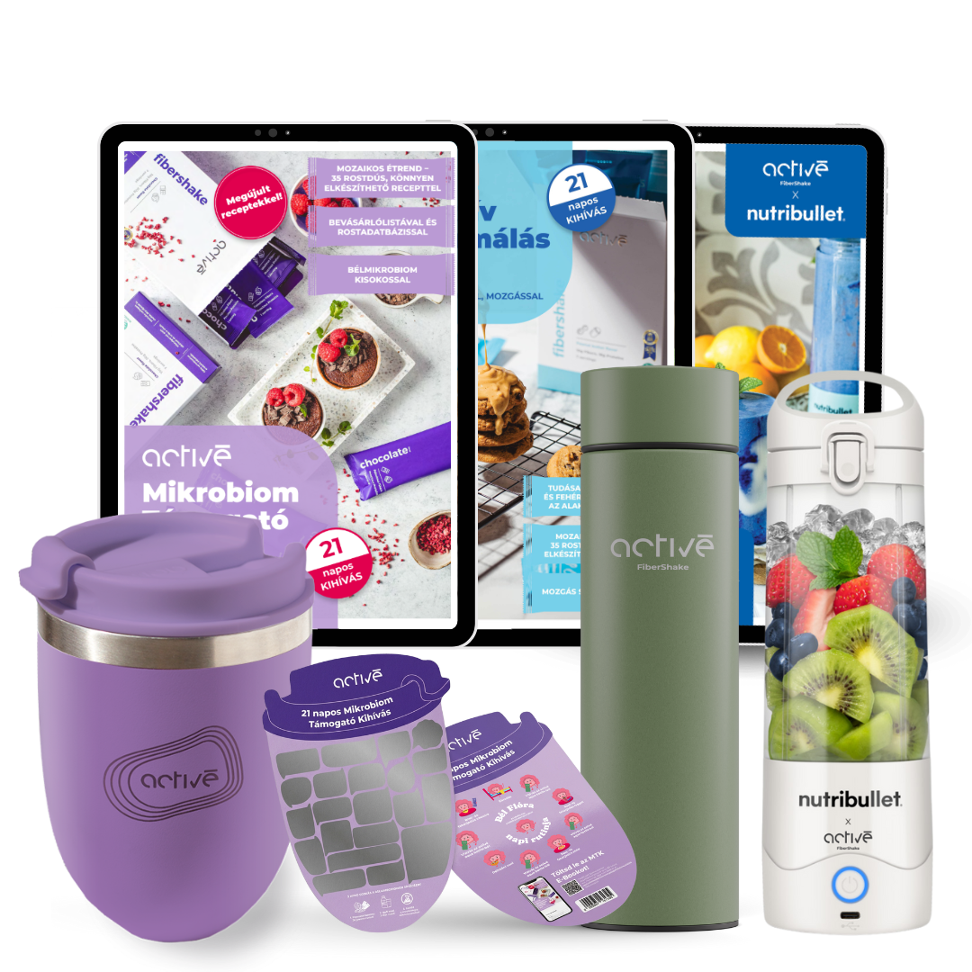 21 napos ALL-IN: activé FiberShaker + 3 e-book + nutribullet + kaparós motivációs naptár + palack