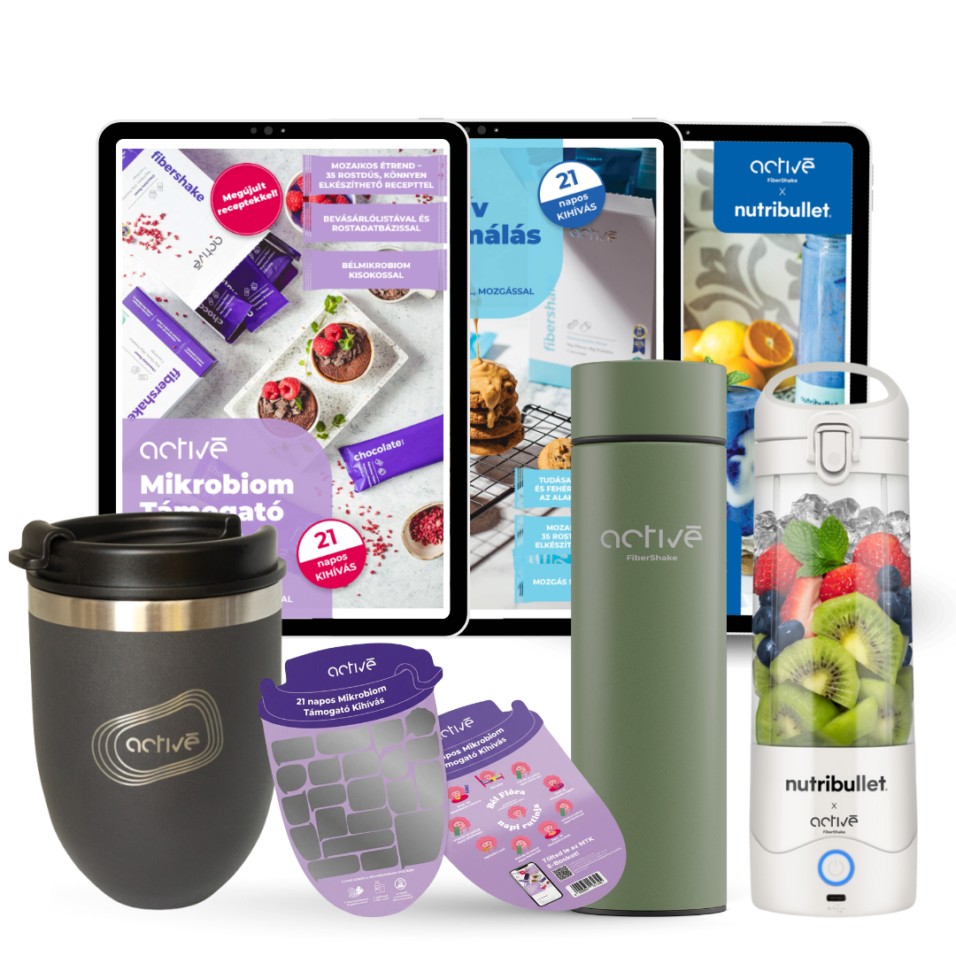 21 napos ALL-IN: activé FiberShaker + 3 e-book + nutribullet + kaparós motivációs naptár + palack
