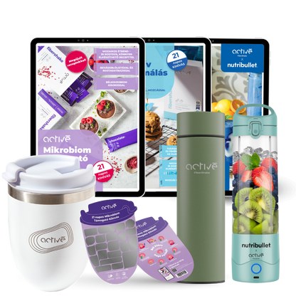 21 napos ALL-IN: activé FiberShaker + 3 e-book + nutribullet + kaparós motivációs naptár + palack