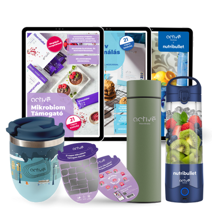 21 napos ALL-IN: activé FiberShaker + 3 e-book + nutribullet + kaparós motivációs naptár + palack