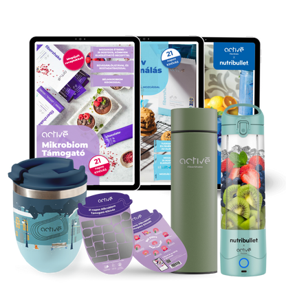 21 napos ALL-IN: activé FiberShaker + 3 e-book + nutribullet + kaparós motivációs naptár + palack