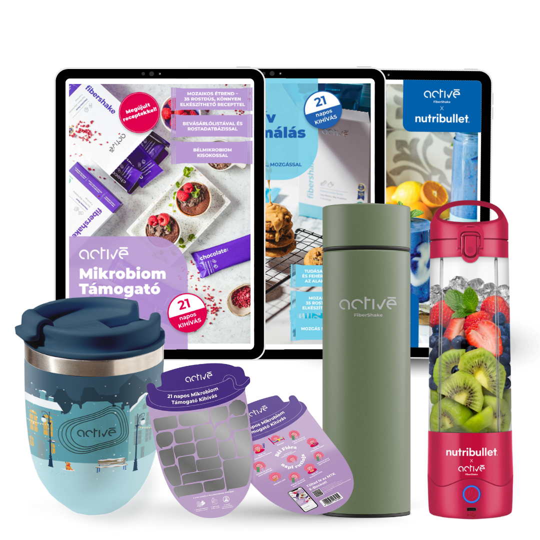21 napos ALL-IN: activé FiberShaker + 3 e-book + nutribullet + kaparós motivációs naptár + palack