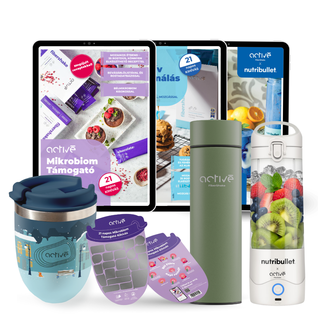 21 napos ALL-IN: activé FiberShaker + 3 e-book + nutribullet + kaparós motivációs naptár + palack