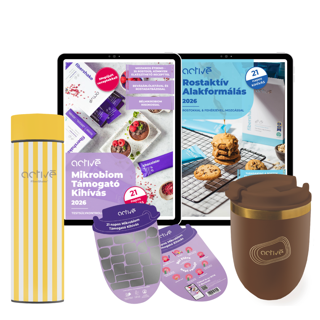21 napos PLUS: activé FiberShaker + 2 e-book + kaparós motivációs naptár + palack