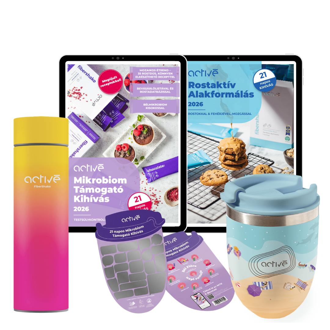 21 napos PLUS: activé FiberShaker + 2 e-book + kaparós motivációs naptár + palack