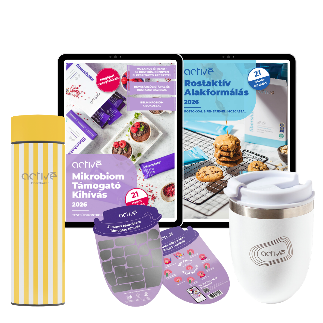 21 napos PLUS: activé FiberShaker + 2 e-book + kaparós motivációs naptár + palack