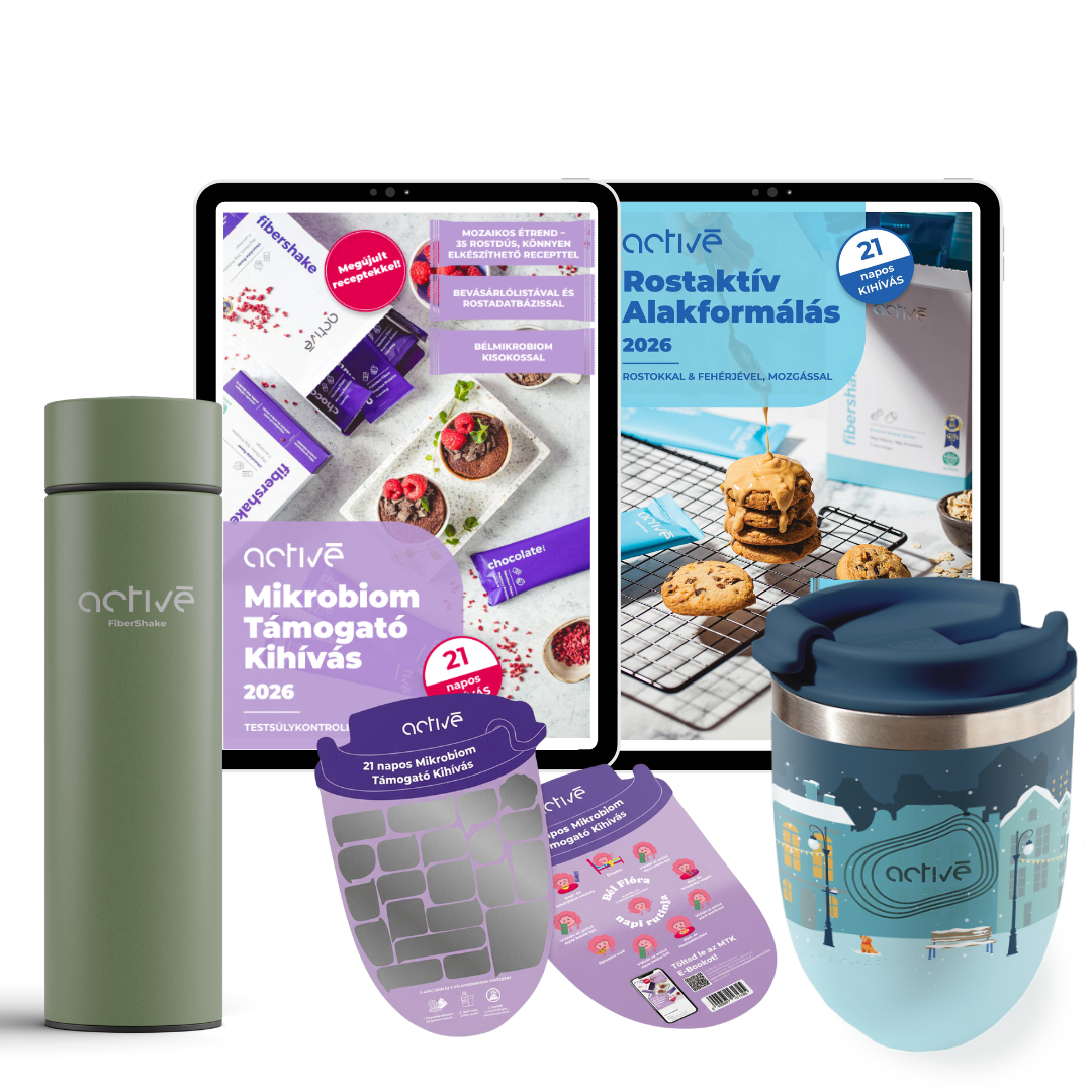 21 napos PLUS: activé FiberShaker + 2 e-book + kaparós motivációs naptár + palack