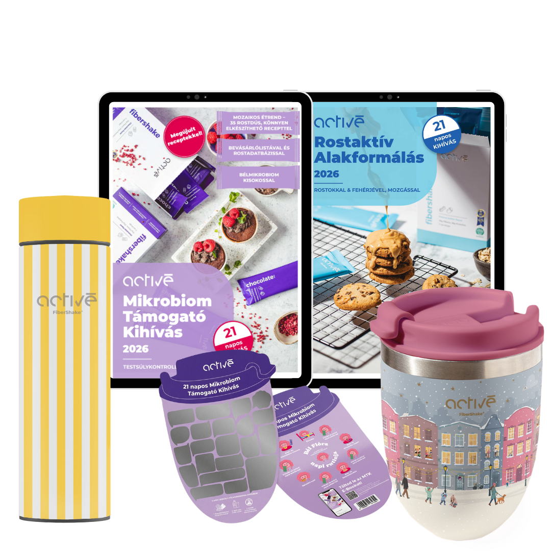 21 napos PLUS: activé FiberShaker + 2 e-book + kaparós motivációs naptár + palack